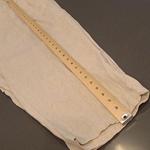 Old Navy sz 3X beige linin-rayon elastic tie-waist pants, high rise, cropped - Picture 2 of 13
